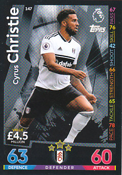 Cyrus Christie Fulham 2018/19 Topps Match Attax #147